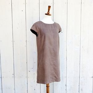 Zara Faux Suede Taupe Brown Shift Dress Size L